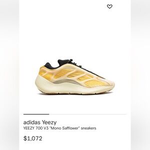 Adidas Yeezy 700 V3 Safflower Yellow Sneakers